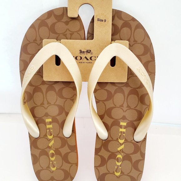 Coach Shoes - Coach ZAK Signature Flip Flop Sandals Size  9/10